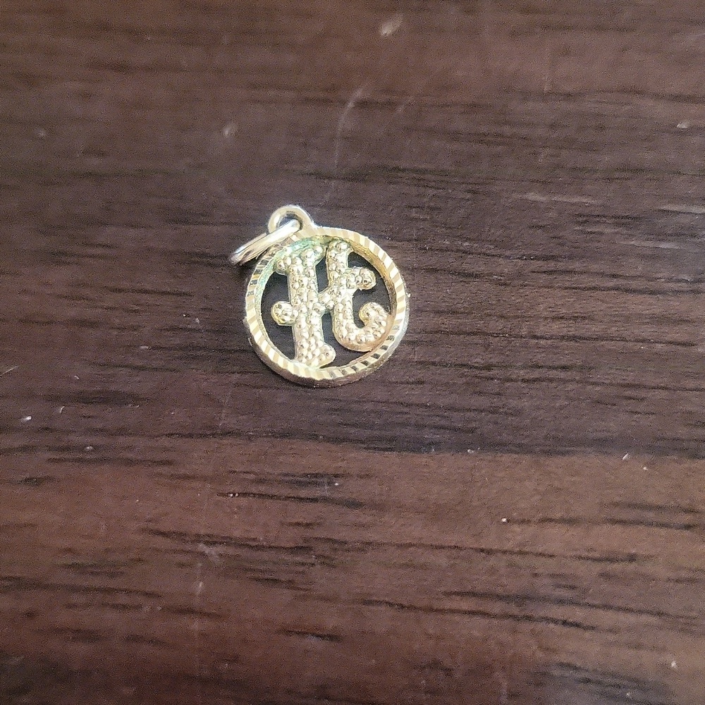 10k Gold H Logo Pendant Charm